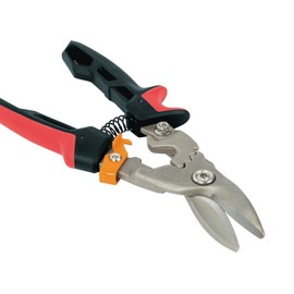 Fiskars PowerGear Aviation Snip Left Cut, 40% More Power, Length 24,7cm, Heat-Treated Steel Blade/Plastic Handle, Black/Red/Orange, 1027209