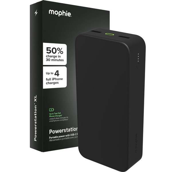 mophie Powerstation XL Power Bank 2023-20,000 mAh Large Internal Battery,
