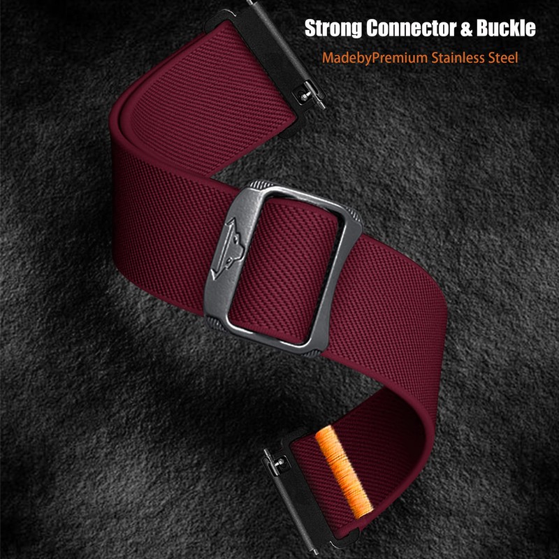 T70 Smartwatch Bands,Lamshaw 22mm Soft Stretchy Nylon Replacement Sport Bands