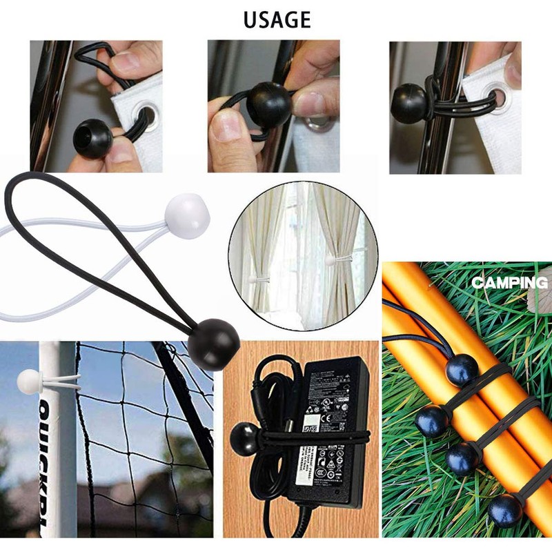 AOPRIE 30 Pack Bungee Balls 6inch White Ball Bungee Heavy