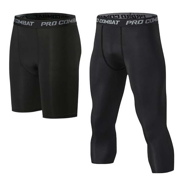 Tersila Men's Sports Tights, Spats, 9/7/5/5 Length, Stretchy, Sweat Absorbent,