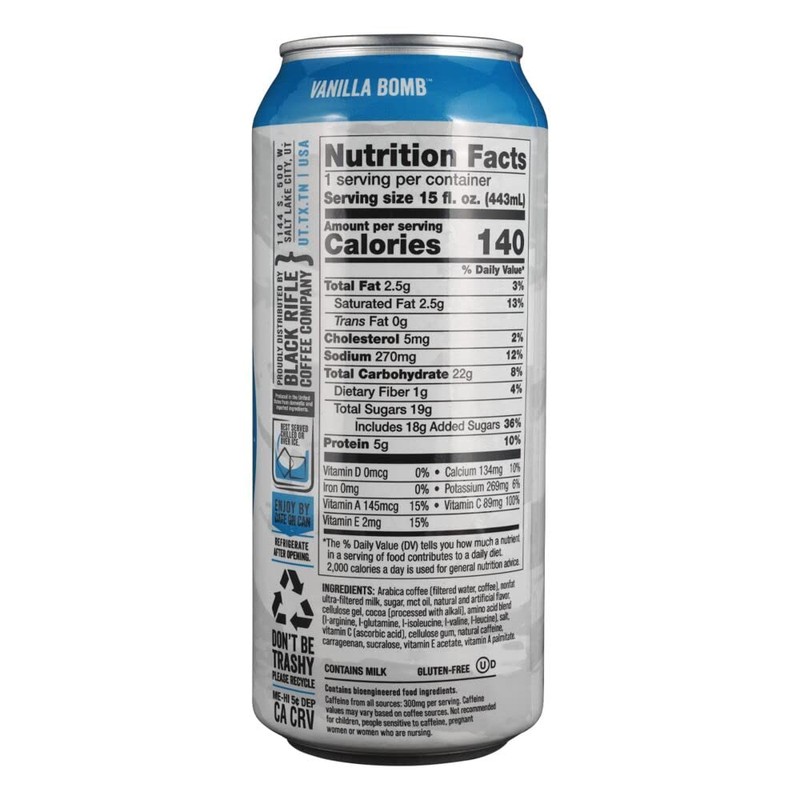 Black Rifle Coffee Company RTD (Vanilla Bomb, 15 Fl Oz