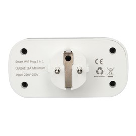 Wifi Smart Plug Wifi Dual Outlets  Socket Shunt Double Control Voice Control Timing Switch 2 in 1 Smart Plug AC 220‑