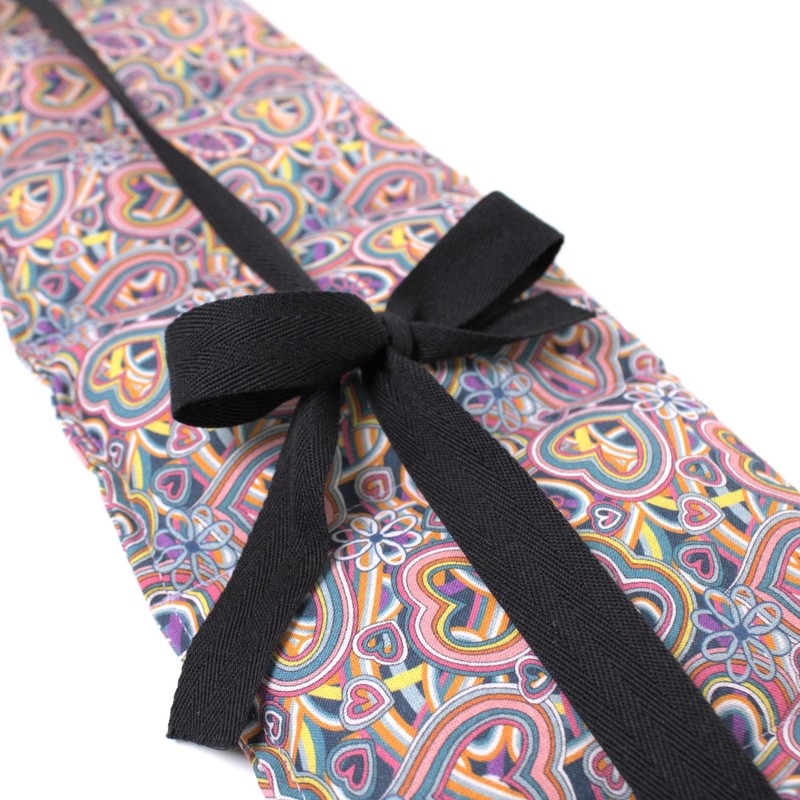 Linseed cushion 7-chamber with ribbon, 65 x 15 organic fabric