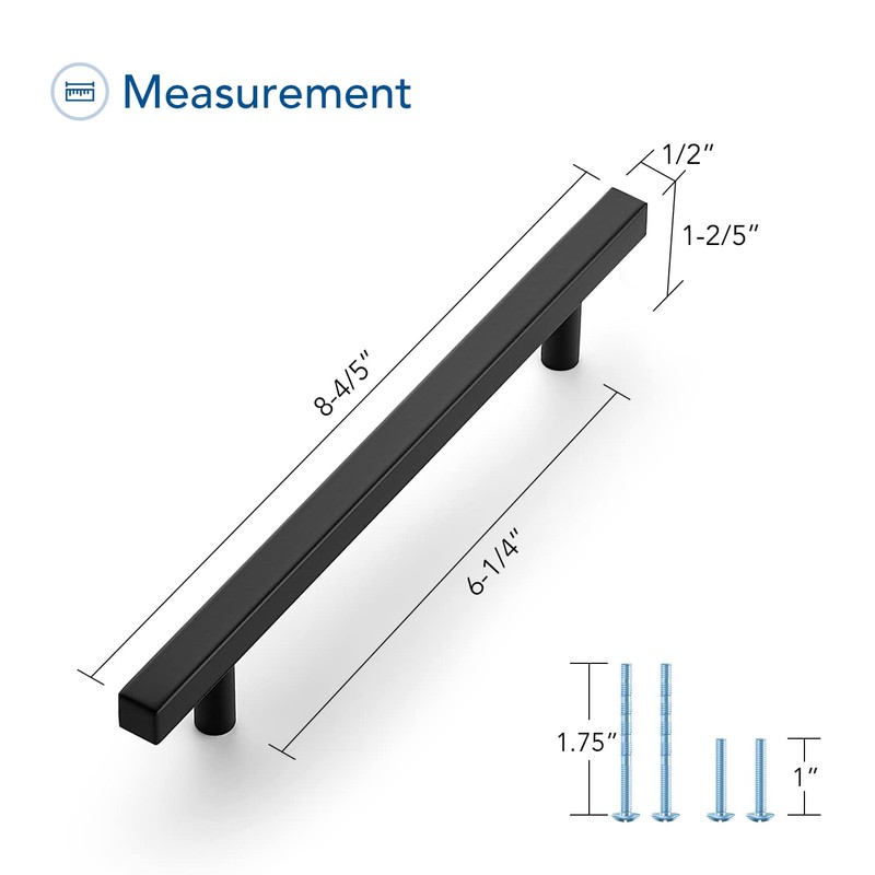 Ravinte Black Cabinet Handles 30 Pack 6-3/10 inch Matte Black