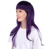 Peluca Morada, Peluca Voluminosa de pelo Largo Moda Recto Mezcla