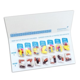 Generic Pill Pak - Weekly Twice a Day Blister Pack, Extra Large 14 Compartment Medication Organizer for 7 Days (5 Pack)