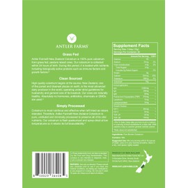 Antler Farms 100% Pure New Zealand Colostrum, 30 Servings, 1 lb - Grass Fed, Pasture Raised, Clean Sourced, Cold Processed, Undiluted, High IgG Content