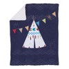 NoJo Teepee Crib Bedding, 4 Piece Set, Navy, Red, Ivory