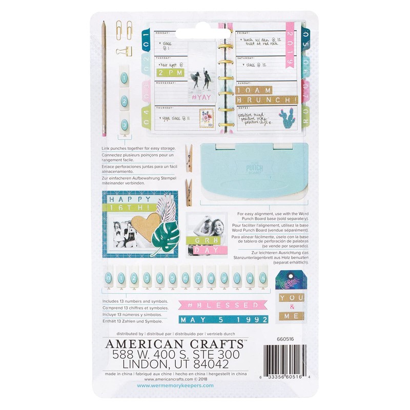 We R Memory Keepers 660516 Word Punch Board Numbers and