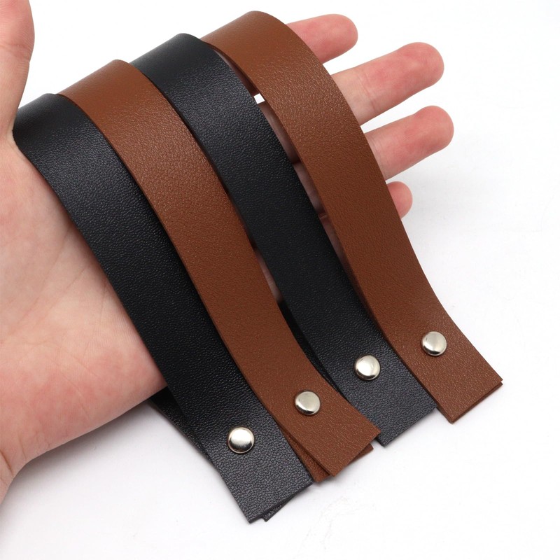 BUXIMN 6pcs Leather Straps for Hanging, Leather Curtain Rod Holder,