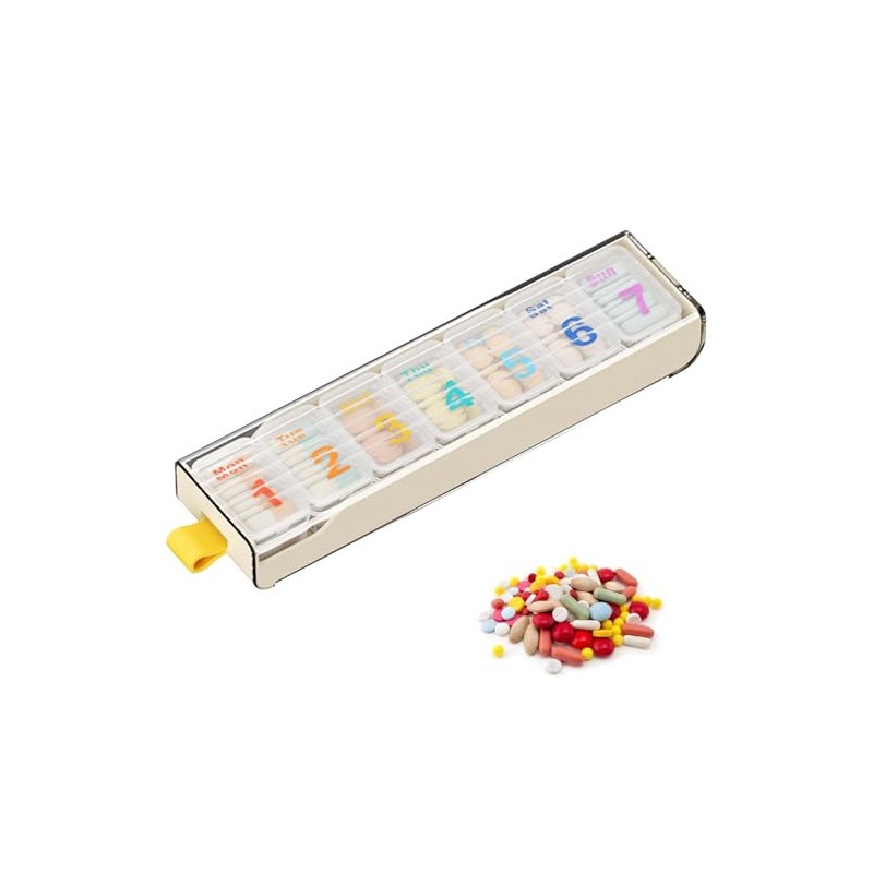 Weekly Pill Box 7 Day, Tablet Organiser for Travel– 7