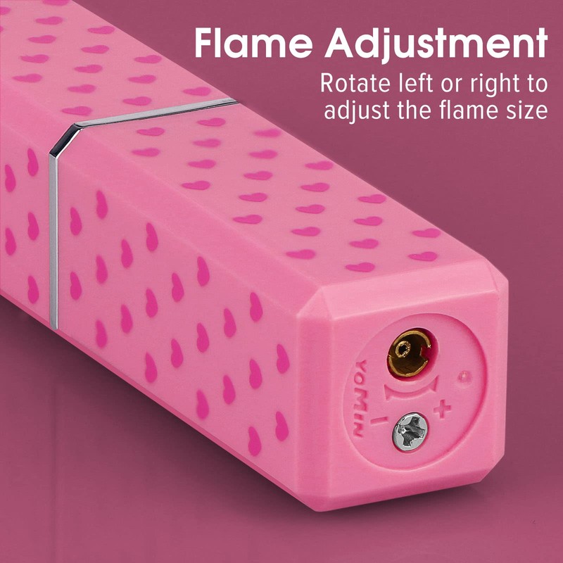 Red Cute Lipstick Lighter, Soft Flame Refillable, Adjustable Open Flame