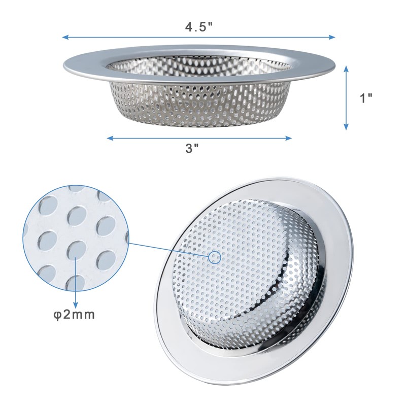 Honmein 3 Pcs Sink Strainer for Most Kitchen Sink Drain