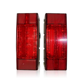 Rizz-Man Rectangle LED Trailer Tail Lights Kit, 2x Stud Mount, Stop Turn Tail Lights for Trailers and Boats
