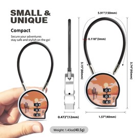 UP Security Small Combination Lock for Luggage, Cable Lock with Code, Combo Cable Padlock, for Gym School Locker, Suitcase, Backpack Bag Zipper, Cabinet, Case, Toolbox, Outdoor Fence, Travel Safe