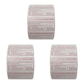 VisionTechShop LST800S Food Safe Handling Instructions Label, Meat, Chicken Packaging Instructions,1000 Labels, Size 58 x 30mm, 2.25 x 1.125 inches, 3 Rolls