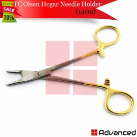 Medentra TC Olsen Hegar Needle Holder Scissors 5.5" Needle Driving Suture Cutting Forceps