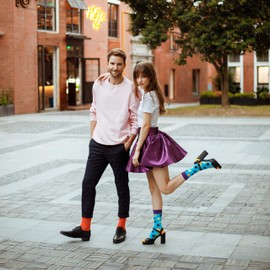 Jeasona 12 Pairs Mens Socks 9-11 Multipack Colourful Funky Dress Cotton Funny Cool Crazy 9-11 Christmas Stocking Stuffer Gifts for Men