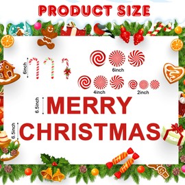 Sratte 32 Pcs Merry Christmas Garage Door Magnets Candy Cane Christmas Garage Door Decorations Magnets Refrigerator Stickers All in One Merry Christmas Magnetic Stickers for Outdoor Xmas Holiday DIY