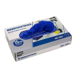 MONKEY CLEAN® Box of 15 Premium Microfibre Cloths Bathroom • Reusable • Universal Use • 30 x 23 cm Cleaning Cloths • Polishing Cloth • Microfibre Cloth • Wiping Cloth • Tea Towels
