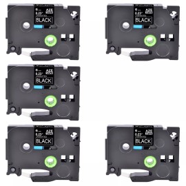 GREENCYCLE 5PK Compatible with Brother TZ-315 TZe-315 White on Black Label Tape 6mm