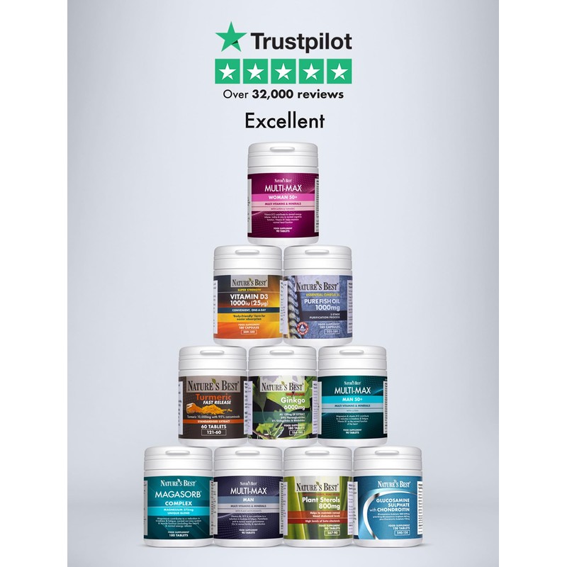 Pure MSM 1000mg Fast-Release Tablets - 120 Tablets, 1-a-Day for