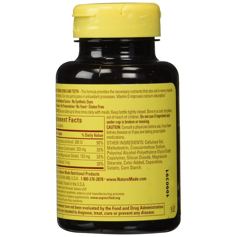 Nature Made Calcium Magnesium & Zinc Tabs, 100 ct