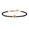 COAI Black Tourmaline Bracelet with Gemstone Beads for Women, Stone,