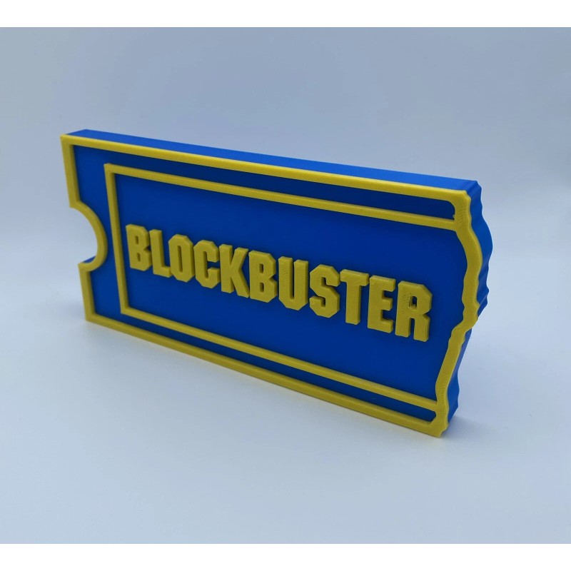 Blockbuster Video Decoration 3d Printed Sign Extra Large XL 9”x4.5”x.6”