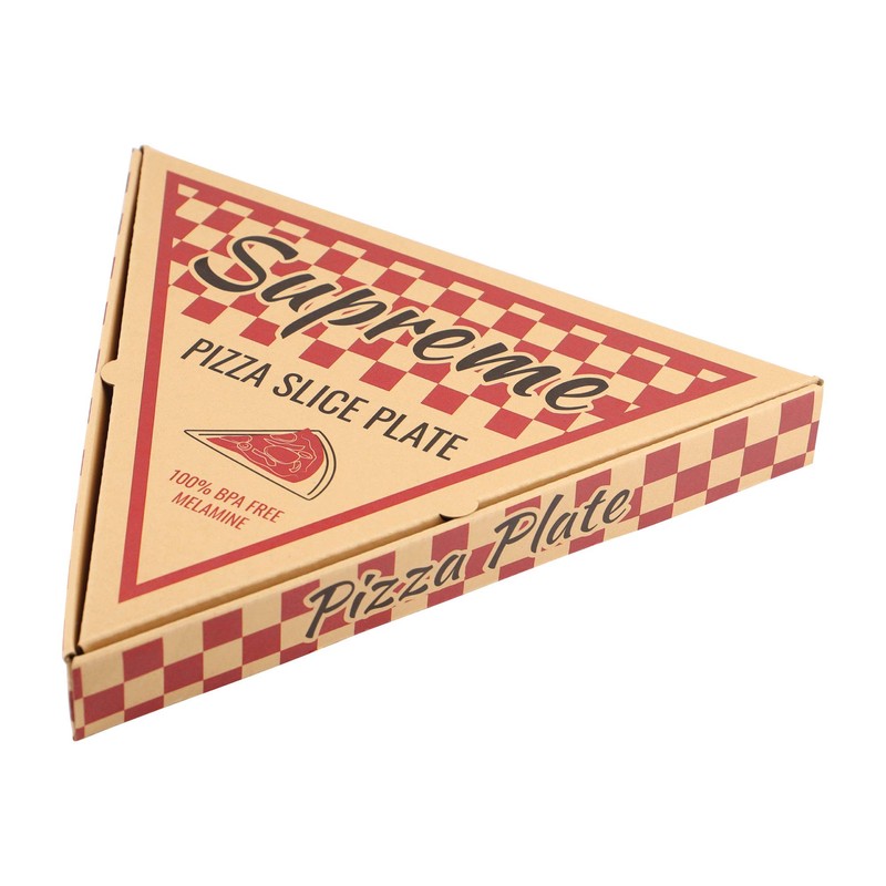 Supreme Housewares Pizza Slice Shaped Melamine Plate, BPA-Free Pizza Plate