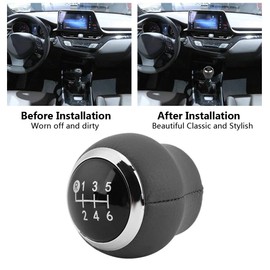 Reminnbor Car 6 Speed Gear Lever for Verso Auris 2007-2013 Car Gear Knob, black, Rotary knob