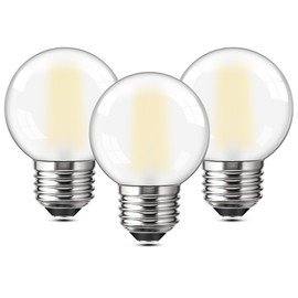 Guangyue Dimmable E26 Frosted LED Light Bulb, 40 Watt Equivalent LED Light Bulbs, G16.5 Edison Frosted Globe Light Bulbs, 485LM 2700K Soft White, Small Round Decorative Light Bulb, 3 Pack