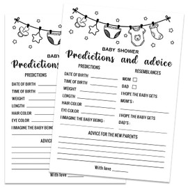 Baby Predictions and Advice Baby Shower Game, Girl or Boy Babies New Parent Message Advice Book, Baby Shower Party Games Supplies & Activities, 30 Game Cards Included