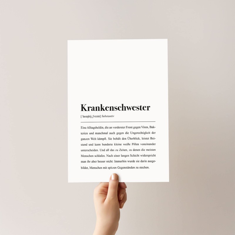 Nurse Definition: A4 Poster