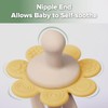 haakaa Silicone Twin Flower Teether,Nipple-Shaped End for Gum Massage,360° Baby