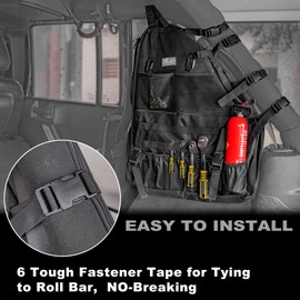 Riasdy Roll Bar Storage Bag Multi-Pockets Tool Kits Cargo Bags for 1997-2024 Jeep Wrangler JK TJ LJ & Unlimited JL 4-Door with Saddlebag Tool Kit Camping Accessories