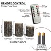 NICEME LED Pine Bark Flameless Candles with Remote Timer Set