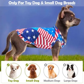 PET SHOW 4 Pack 4th of July Small Dog Clothes Patriotic Stripes Stars Dog Shirts American Flag Outfits for Independence Day Holiday Party Small Medium Pets Puppies Cats Boys Girls Tank Top XXL