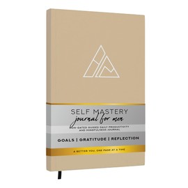 Self-Mastery Journal for Men - Gratitude Journal – 5 Minute Journal - Reflection Manifestation Journal for Mindfulness – Goal/Guided Gratitude Journal for Women & Men (Khaki, Self Care Journal)