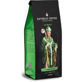 Catholic Coffee St. Patrick | Irish Cream Flavored Medium Roast Ground Coffee – Semi-Sweet Chocolate Notes | 12oz Bag – Catholic Gift with a Taste of Ireland