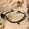 Wizock Black Agate Ankle Bracelets for Women Energy Beach Foot