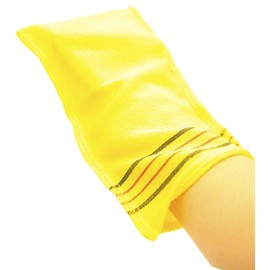 Romantic House Exfoliating Korean Towel Extra Viscos Bath Mesh Body WashCloth Rayon 100% Spa Scrub Italy Gloves Removes Dead Skin X-Large Plus Size Yellow 40 Color 3 Pcs