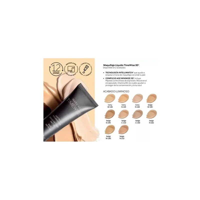 Maquillaje Líquido Timewise 3d Acabado Luminoso Mary Kay/