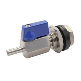 Fitvell Rain Barrel Kit include 1/4" Hose Barb to 1/4" NPT Male Ball Valve and Stainless Steel Bulkhead Fitting