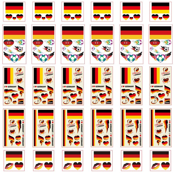 Autousa 30x Temporary Tattoos of Germany Flag for International Competitions
