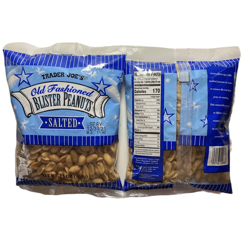 Trader Joe's Old Fashioned Blister Peanuts Salted (Pack of 2)