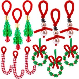 JOYIN Christmas Beaded Ornament Craft, Make Up to 40 Hanging Ornaments of Snowman, Christmas Tree,Candy Canes and Wreaths for DIY Christmas Ornaments Craft, Xmas Gift Holiday Party, Indoor Decoration