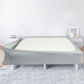 Box Spring Cover Full Size - Jersey Knit & Stretchy Wrap Around 4 Sides of The Box Spring, Alternative for Bed Skirt, Ultra Soft, Wrinkle & Fading Resistant, Gray