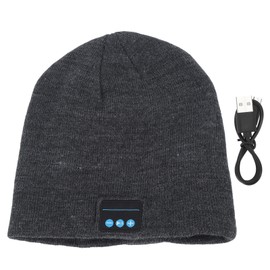 Wireless Bluetooth Beanie Hat Music Headphones Earphone Smart Soft Warm Cap Dark Grey for Men Women Winter